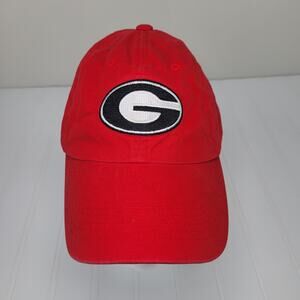 Vintage Captivating Headgear Georgia Bulldogs Solid Red Strapback Hat Big G Logo